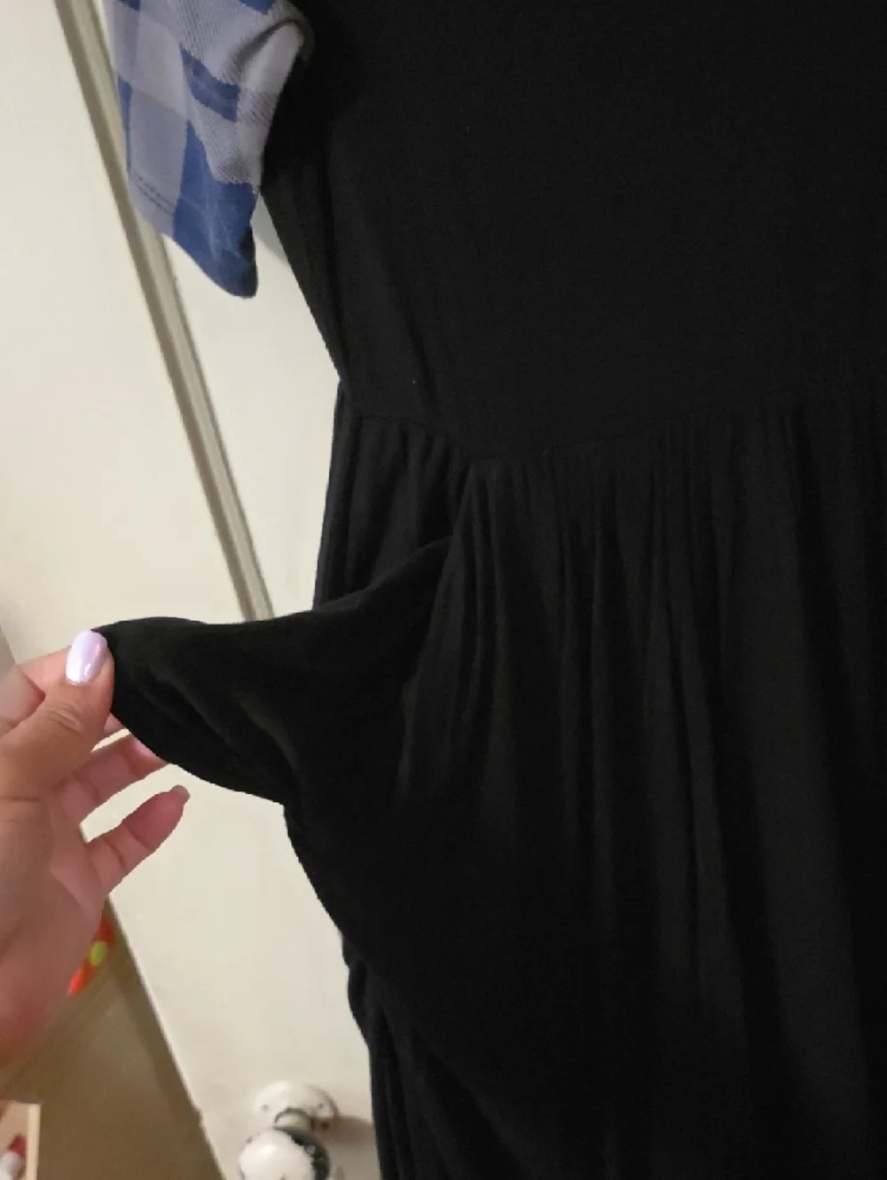 torrid Ravenclaw Black Dress with Blue Plaid Sleeves - Picture 2 of 2